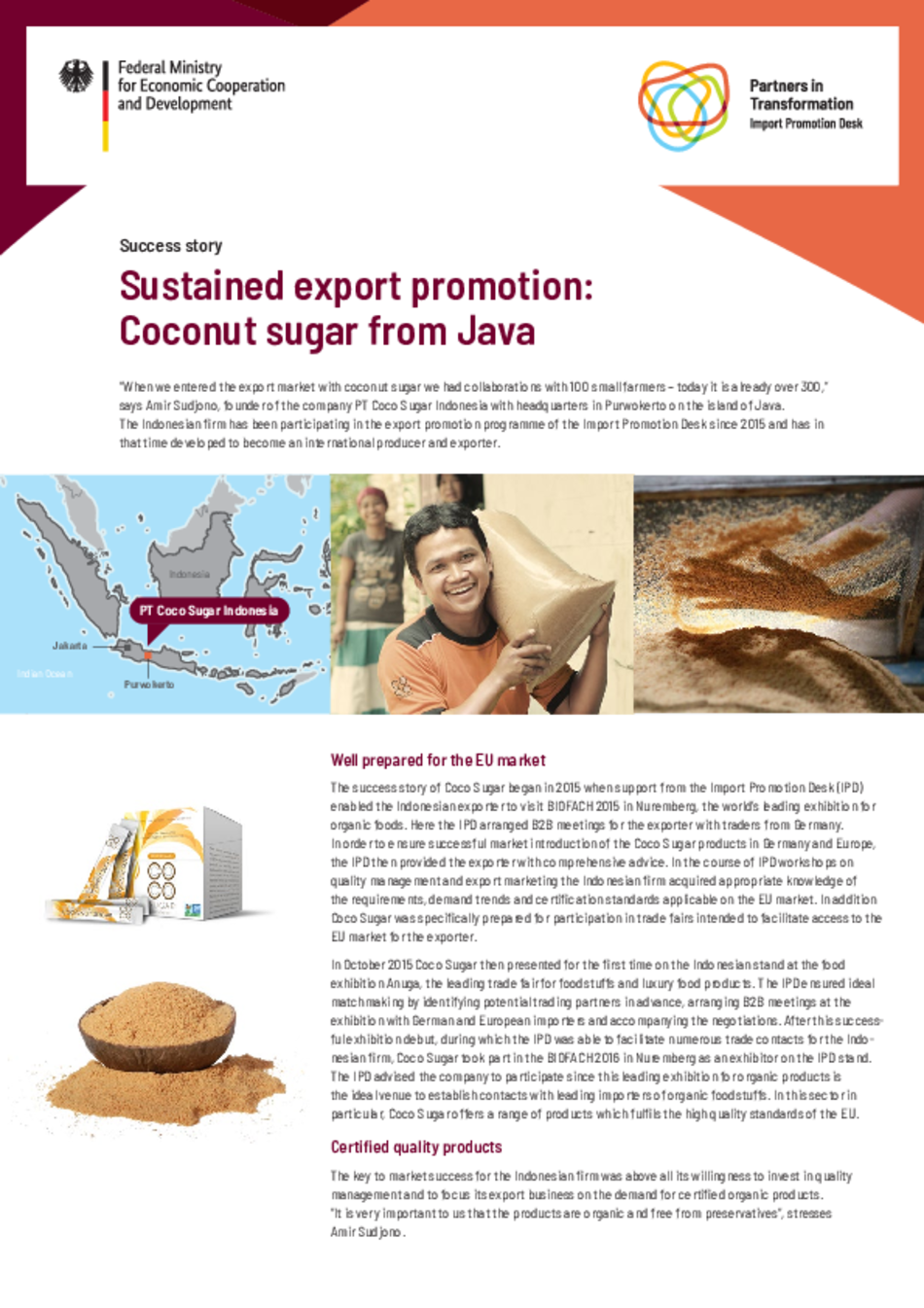 Success story PT COCO SUGAR INDONESIA