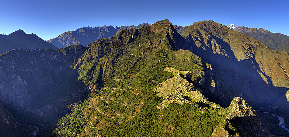 Aerial view of mountains in Peru